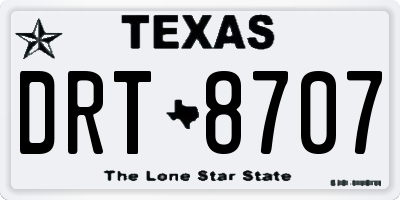 TX license plate DRT8707