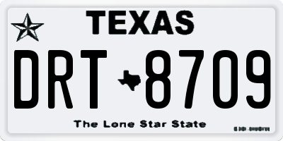 TX license plate DRT8709