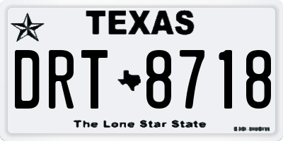 TX license plate DRT8718
