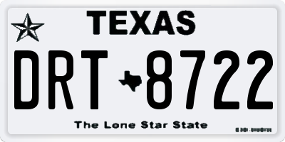 TX license plate DRT8722