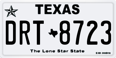 TX license plate DRT8723