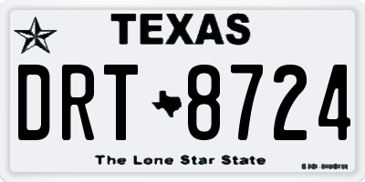 TX license plate DRT8724
