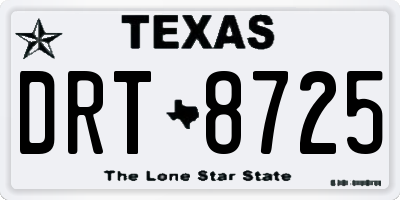 TX license plate DRT8725