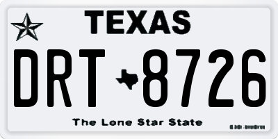 TX license plate DRT8726