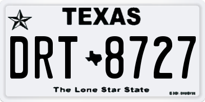 TX license plate DRT8727