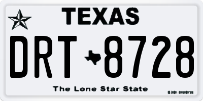 TX license plate DRT8728