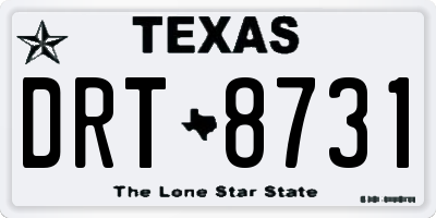 TX license plate DRT8731