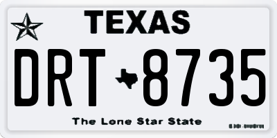 TX license plate DRT8735