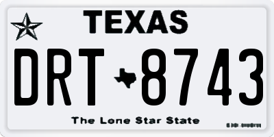 TX license plate DRT8743