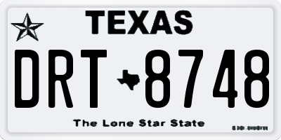 TX license plate DRT8748