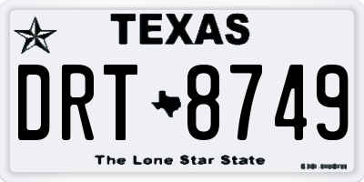 TX license plate DRT8749