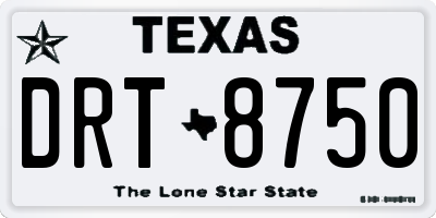 TX license plate DRT8750