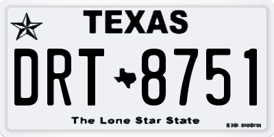 TX license plate DRT8751