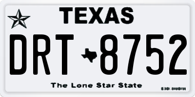 TX license plate DRT8752
