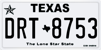 TX license plate DRT8753