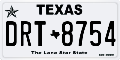 TX license plate DRT8754