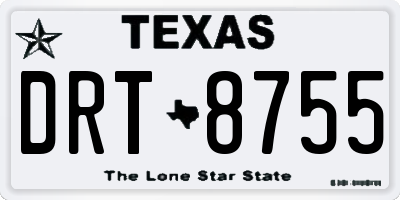 TX license plate DRT8755