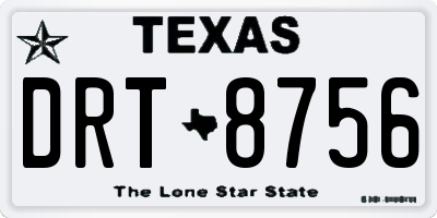 TX license plate DRT8756