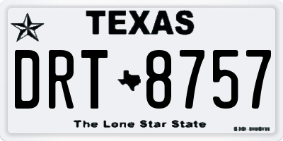 TX license plate DRT8757