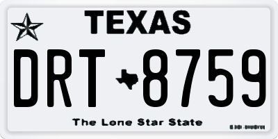 TX license plate DRT8759
