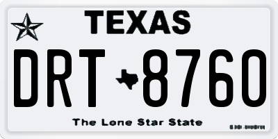 TX license plate DRT8760