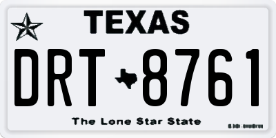 TX license plate DRT8761