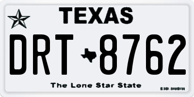 TX license plate DRT8762