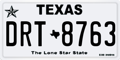 TX license plate DRT8763