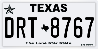 TX license plate DRT8767