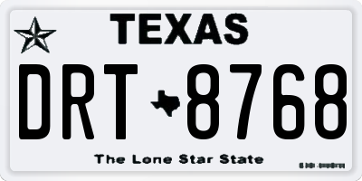 TX license plate DRT8768