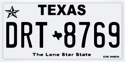 TX license plate DRT8769