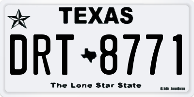 TX license plate DRT8771