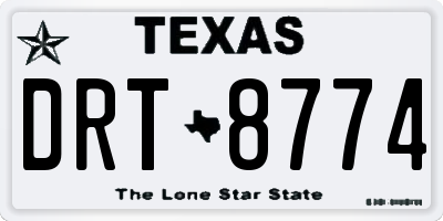 TX license plate DRT8774