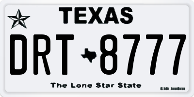 TX license plate DRT8777
