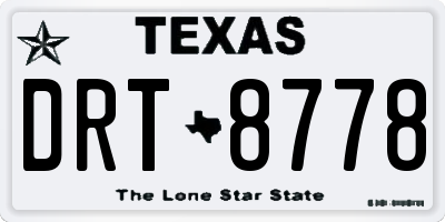 TX license plate DRT8778