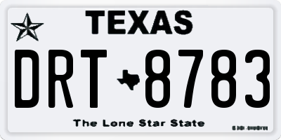 TX license plate DRT8783