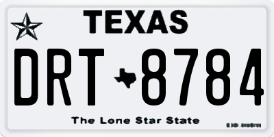 TX license plate DRT8784