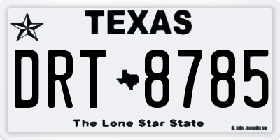 TX license plate DRT8785