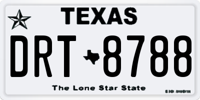 TX license plate DRT8788