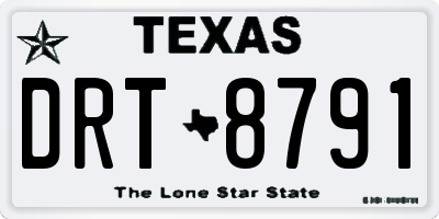 TX license plate DRT8791