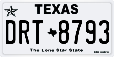 TX license plate DRT8793