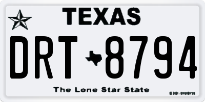 TX license plate DRT8794