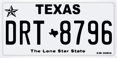 TX license plate DRT8796