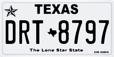 TX license plate DRT8797