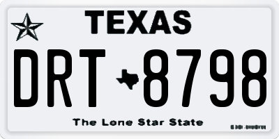 TX license plate DRT8798