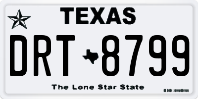 TX license plate DRT8799