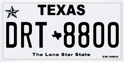 TX license plate DRT8800