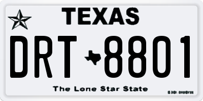 TX license plate DRT8801
