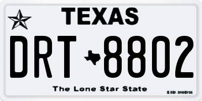 TX license plate DRT8802