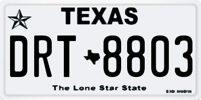 TX license plate DRT8803
